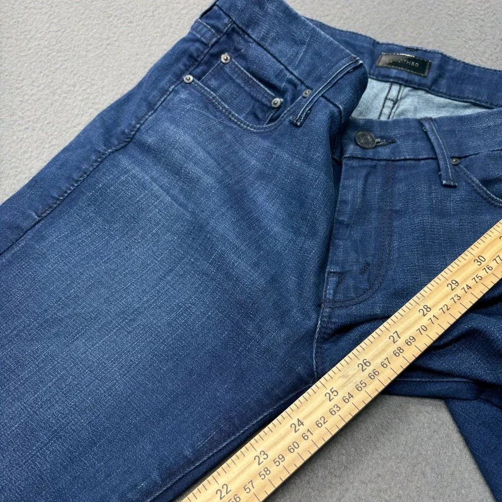 MOTHER The Looker Crop Skinny Jeans Bright Eyes Blue Denim Made in USA‎ Size 26
